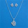 Cubic Zirconia Classic Pendant Set With Rhodium Plating