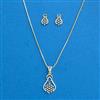 Cubic Zirconia Delicate Pendant Set With 2 Tone Plating