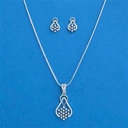 Cubic Zirconia Delicate Pendant Set With Rhodium Plating