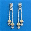 Cubic Zirconia Classic Earring With Rhodium 2 Tone Plating