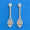 Cubic Zirconia Classic Earring With Rhodium 2 Tone Plating