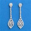 Cubic Zirconia Classic Earring With Rhodium 2 Tone Plating