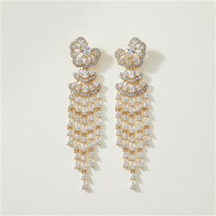 Cubic Zirconia Classic Earring With 2tone Rhodium Plating