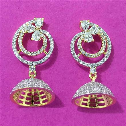 Cubic Zirconia Classic Earring With 2 Tone Plating