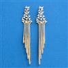 Cubic Zirconia Classic Earring With Rhodium 2 Tone Plating