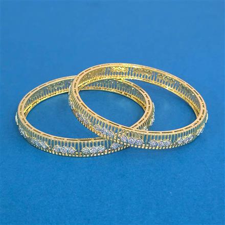 Cubic Zirconia Classic Bangles With 2 Tone Plating