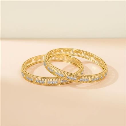 Cubic Zirconia Classic Bangles With 2 Tone Plating