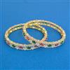 Cubic Zirconia Classic Bangles With 2 Tone Plating
