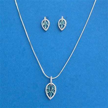 Cubic Zirconia Delicate Pendant Set With Rhodium Plating