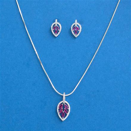 Cubic Zirconia Delicate Pendant Set With Rhodium Plating