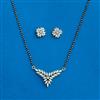 Cz Classic Mangalsutra With 2 Tone Rhodium Plating