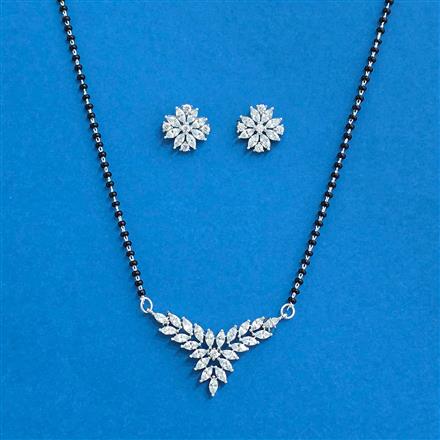 Cz Classic Mangalsutra With 2 Tone Rhodium Plating