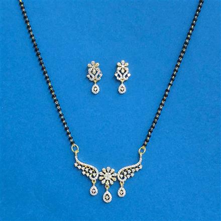Cz Classic Mangalsutra With 2 Tone Rhodium Plating