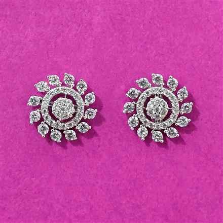 Cubic Zirconia Tops With Rhodium 2 Tone Plating