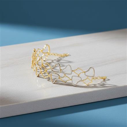 Cubic Zirconia Classic Bracelet With Rhodium 2 Tone Plating