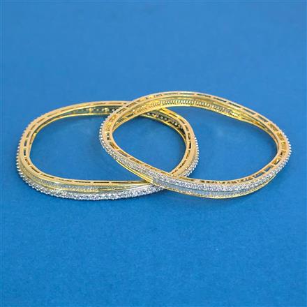 Cubic Zirconia Classic Bangles With 2 Tone Plating