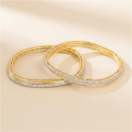 Cubic Zirconia Classic Bangles With 2 Tone Plating