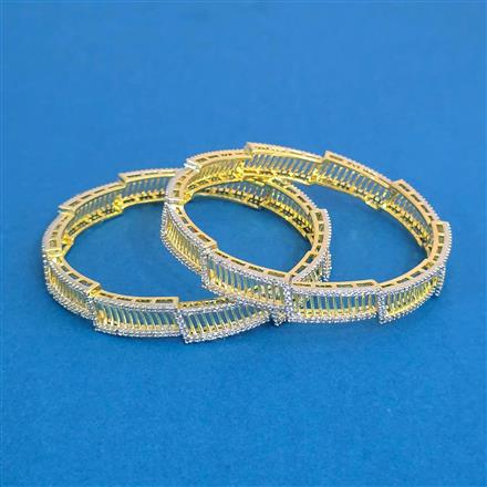 Cubic Zirconia Classic Bangles With 2 Tone Plating
