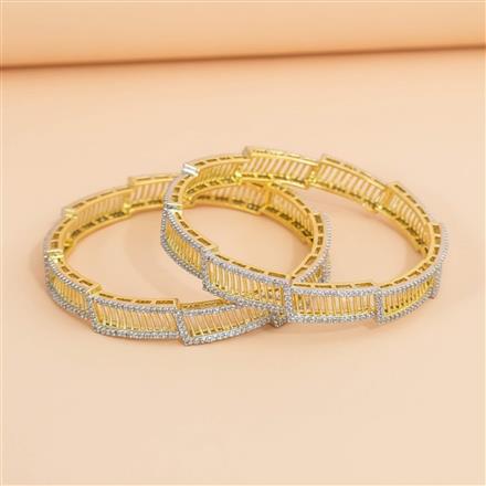 Cubic Zirconia Classic Bangles With 2 Tone Plating