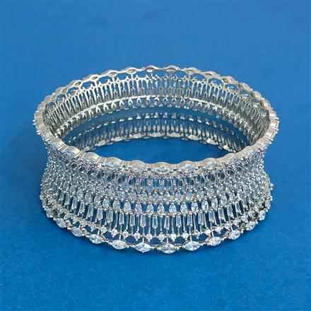 Cubic Zirconia Classic Bangles With Rhodium Plating