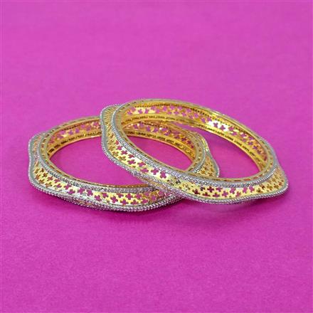 Cubic Zirconia Classic Bangles With 2 Tone Plating