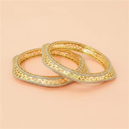 Cubic Zirconia Classic Bangles With 2 Tone Plating