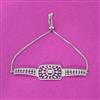 Cubic Zirconia Adjustable Bracelet With Rhodium 2 Tone Plating