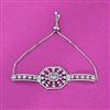 Cubic Zirconia Adjustable Bracelet With Rhodium 2 Tone Plating