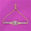 Cubic Zirconia Adjustable Bracelet With Rhodium 2 Tone Plating