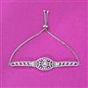 Cubic Zirconia Adjustable Bracelet With Rhodium 2 Tone Plating