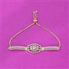 Cubic Zirconia Adjustable Bracelet With Rhodium 2 Tone Plating