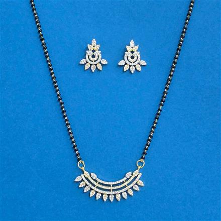 Cz Classic Mangalsutra With 2 Tone Rhodium Plating