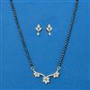 Cubic Zirconia Classic Mangalsutra With Rhodium 2 Tone Plating