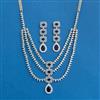 Cubic Zirconia Classic Necklace Set With Rhodium Plating