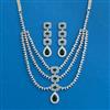 Cubic Zirconia Classic Necklace Set With Rhodium Plating