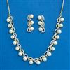 Cubic Zirconia Moti Necklace Set With Rhodium 2 Tone Plating