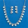 Cubic Zirconia Moti Necklace Set With Rhodium 2 Tone Plating
