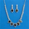 Cubic Zirconia Classic Necklace Set With Rhodium Plating