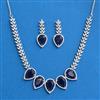 Cubic Zirconia Classic Necklace Set With Rhodium Plating