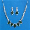 Cubic Zirconia Classic Necklace Set With Rhodium Plating
