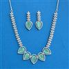 Cubic Zirconia Classic Necklace Set With Rhodium Plating