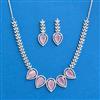 Cubic Zirconia Classic Necklace Set With Rhodium Plating