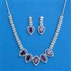 Cubic Zirconia Classic Necklace Set With Rhodium Plating