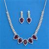 Cubic Zirconia Classic Necklace Set With Rhodium Plating