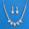 Cubic Zirconia Classic Necklace Set With Rhodium Plating
