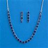 Cubic Zirconia Delicate Necklace Set With Rhodium Plating
