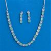 Cubic Zirconia Delicate Necklace Set With Rhodium Plating