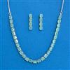 Cubic Zirconia Delicate Necklace Set With Rhodium Plating