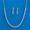 Cubic Zirconia Delicate Necklace Set With Rhodium Plating