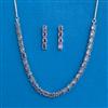 Cubic Zirconia Delicate Necklace Set With Rhodium Plating